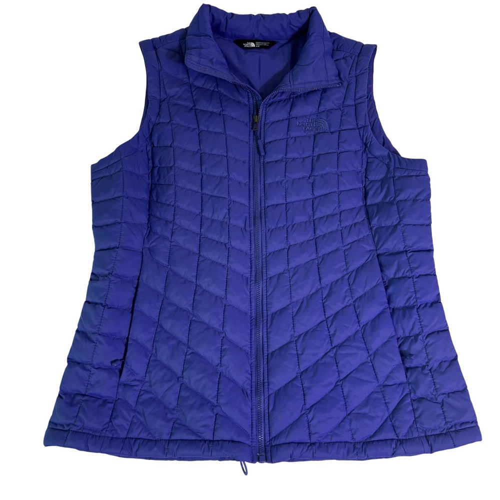 The North Face Thermoball Eco Puffer Vest Purple Quilted Full Zip Womens Medium